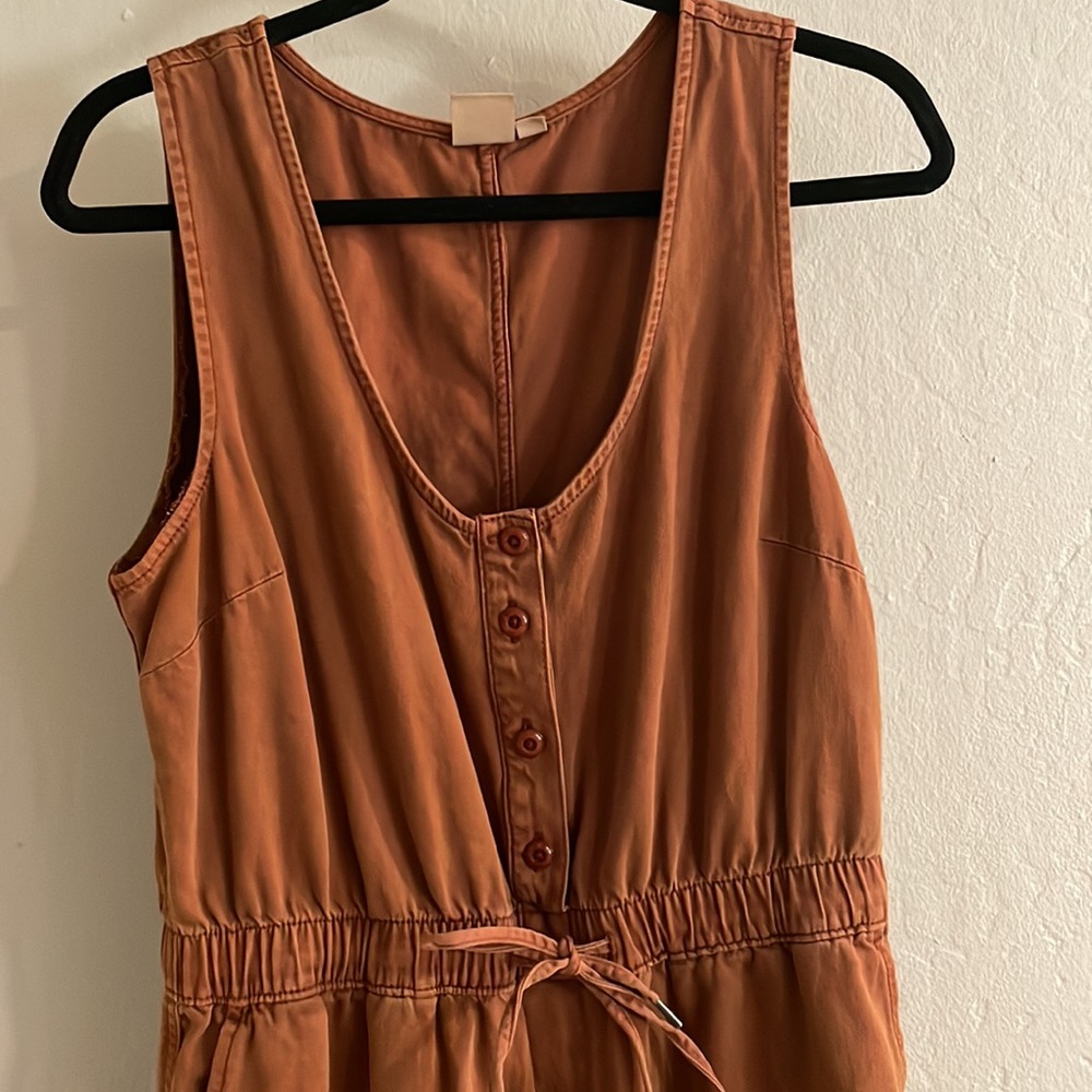 Gap Sleeveless Button Down Copper Colored Jumpsuit - image 3